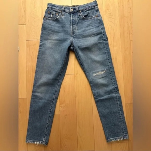 Like-New- Levi's Premium 501 Skinny Stretch Jeans Jive Hushed (25/28) - Picture 3 of 11